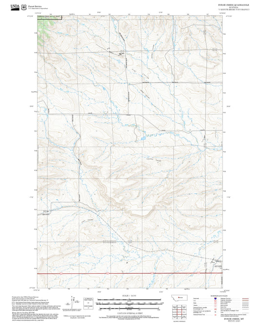 2025 Forest Service Topo Map of Byrne Creek Montana