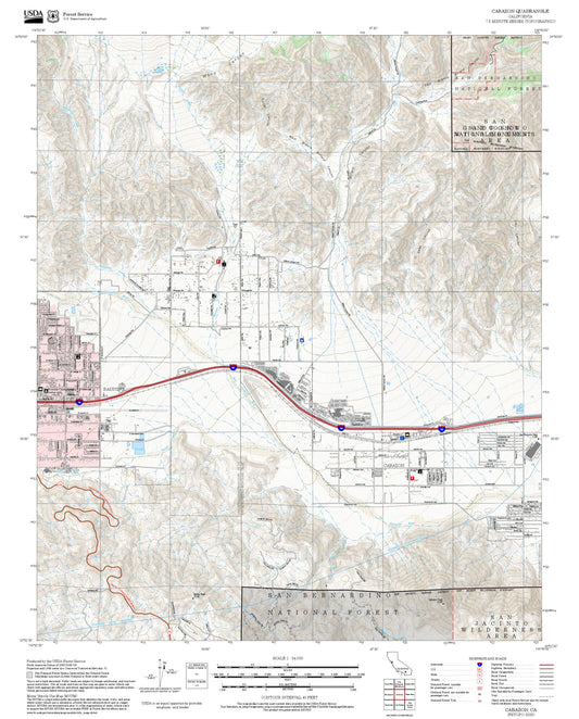 2025 Forest Service Topo Map of Cabazon California