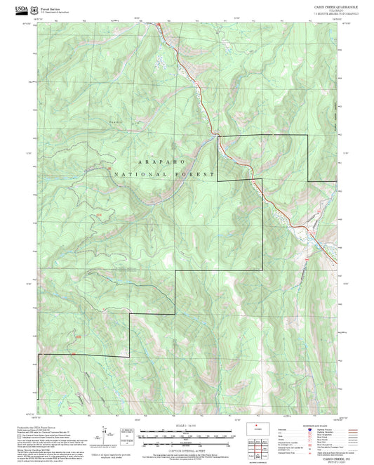 2025 Forest Service Topo Map of Cabin Creek Colorado