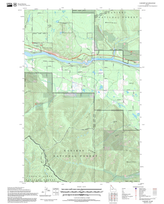 2025 Forest Service Topo Map of Cabinet Idaho