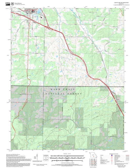 2025 Forest Service Topo Map of Cabool SE Missouri