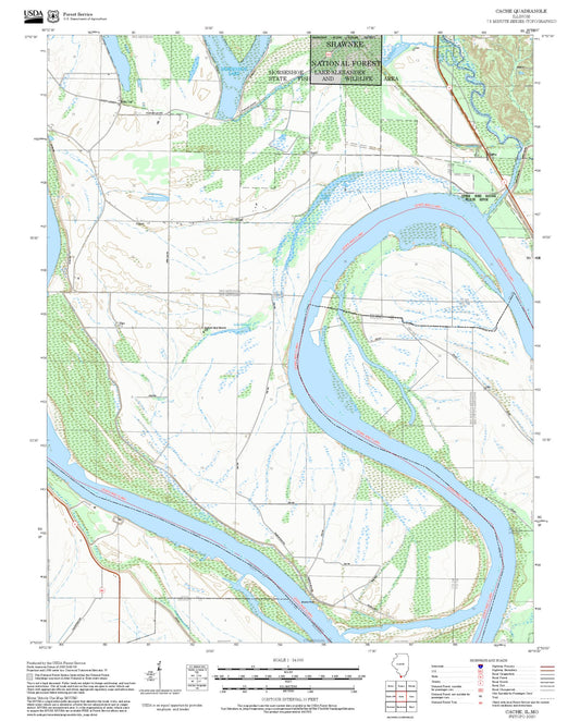2025 Forest Service Topo Map of Cache Illinois