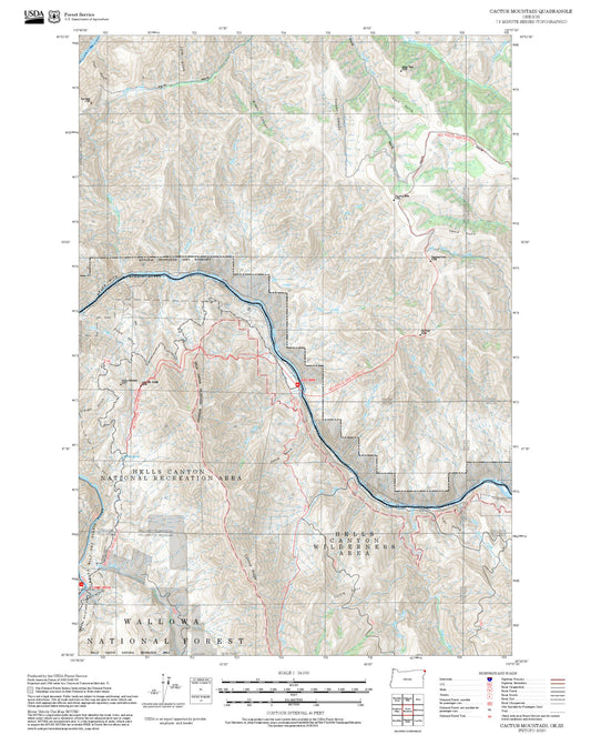 2025 Forest Service Topo Map of Cactus Mountain Oregon