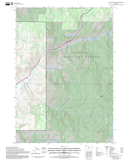 2025 Forest Service Topo Map of Cadle Butte Oregon