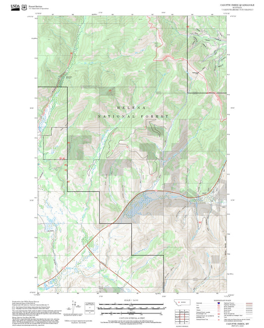 2025 Forest Service Topo Map of Cadotte Creek Montana