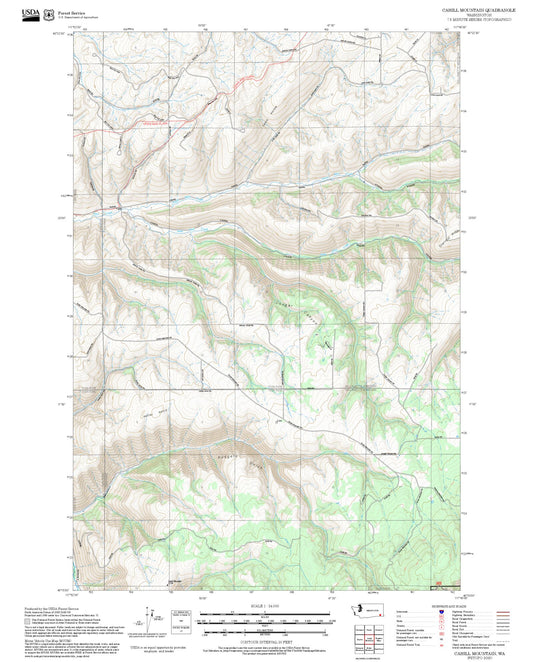2025 Forest Service Topo Map of Cahill Mountain Washington
