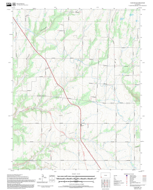 2025 Forest Service Topo Map of Cahone Colorado