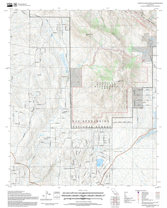 2025 Forest Service Topo Map of Cahuilla Mountain California