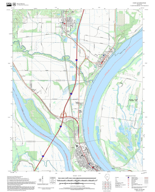2025 Forest Service Topo Map of Cairo Illinois