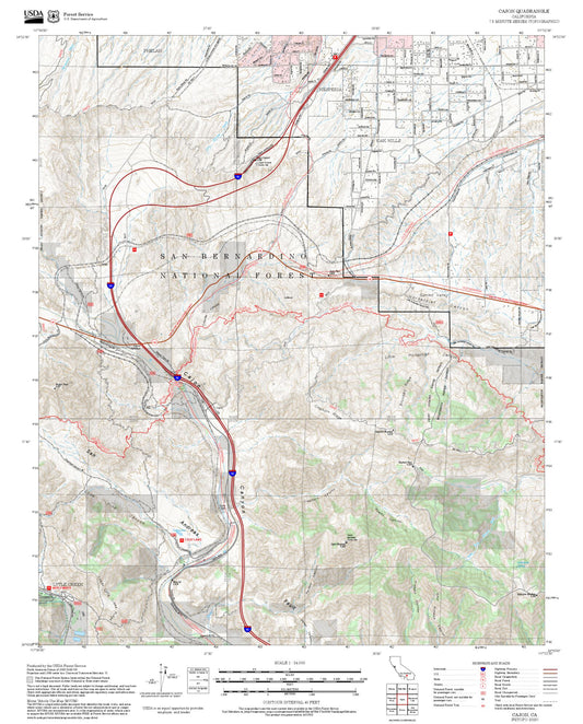 2025 Forest Service Topo Map of Cajon California