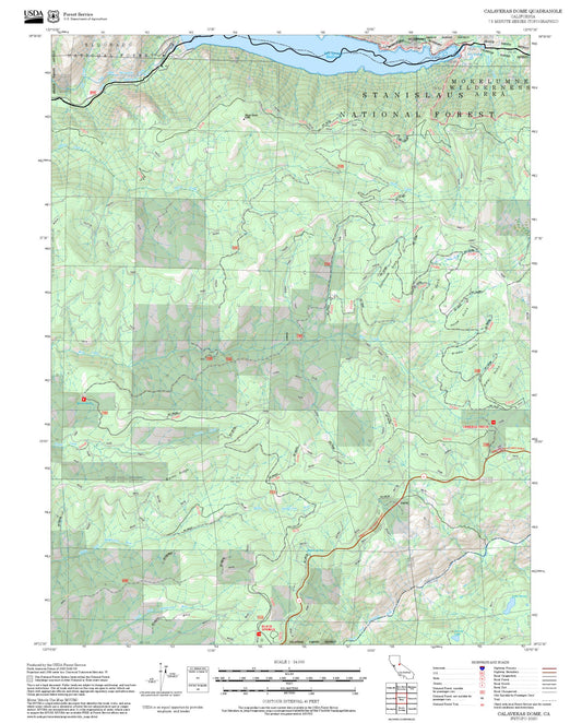 2025 Forest Service Topo Map of Calaveras Dome California