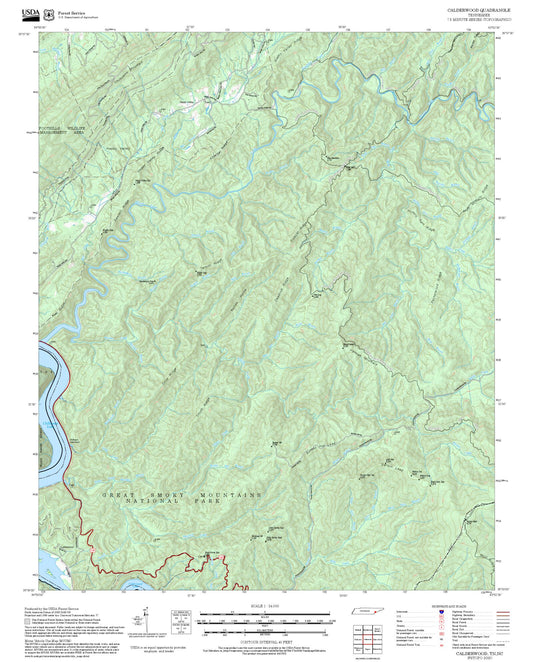 2025 Forest Service Topo Map of Calderwood Tennessee