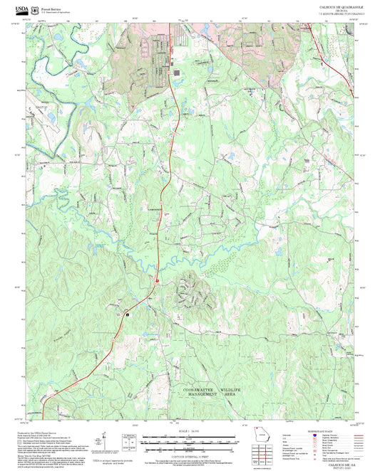 2025 Forest Service Topo Map of Calhoun NE Georgia