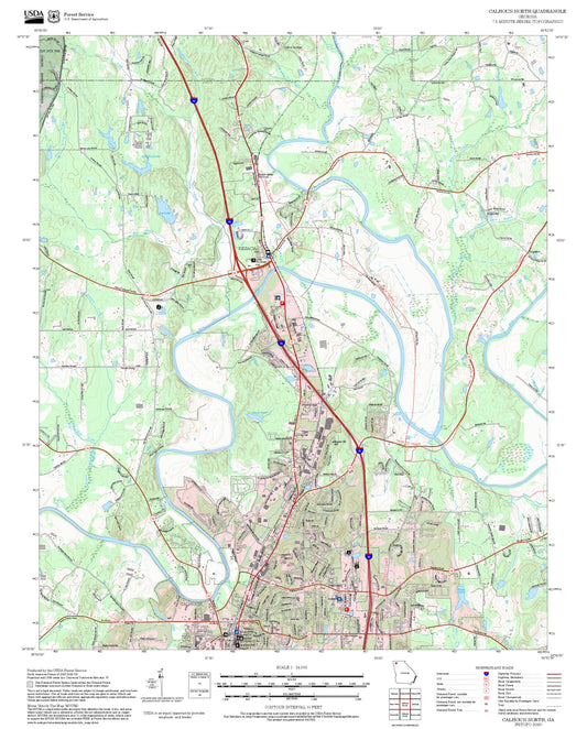 2025 Forest Service Topo Map of Calhoun North Georgia