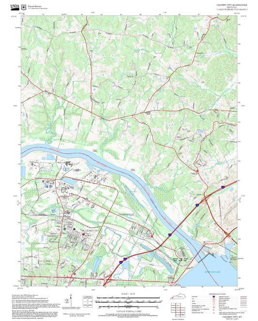 2025 Forest Service Topo Map of Calvert City Kentucky