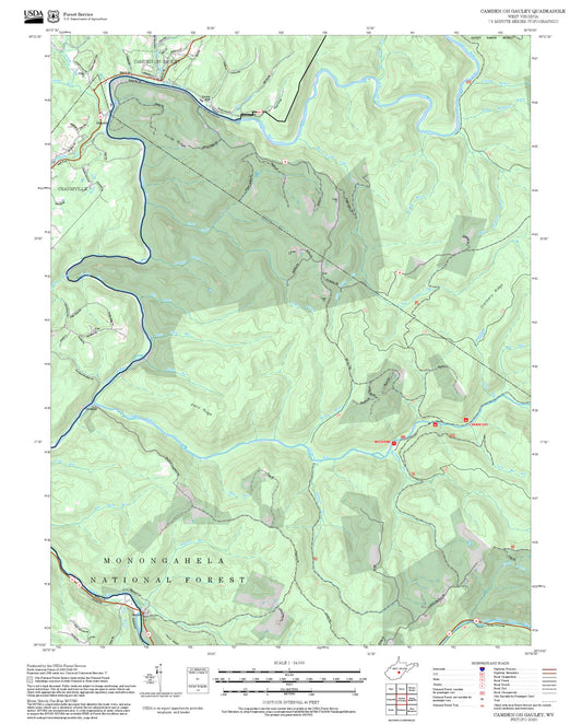 2025 Forest Service Topo Map of Camden On Gauley West Virginia