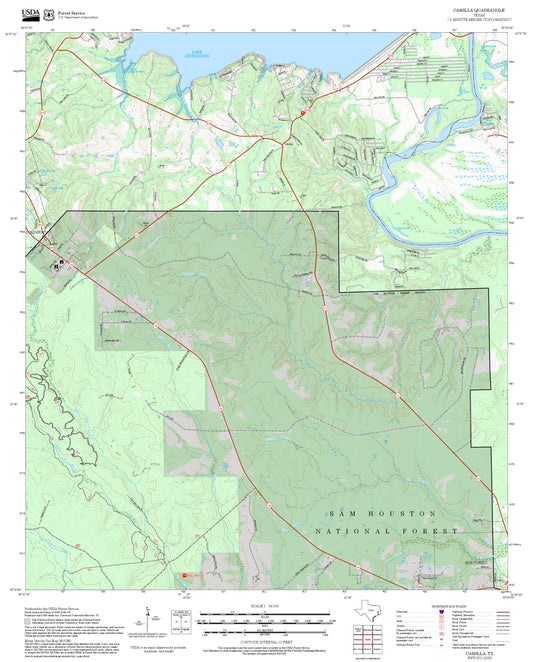2025 Forest Service Topo Map of Camilla Texas