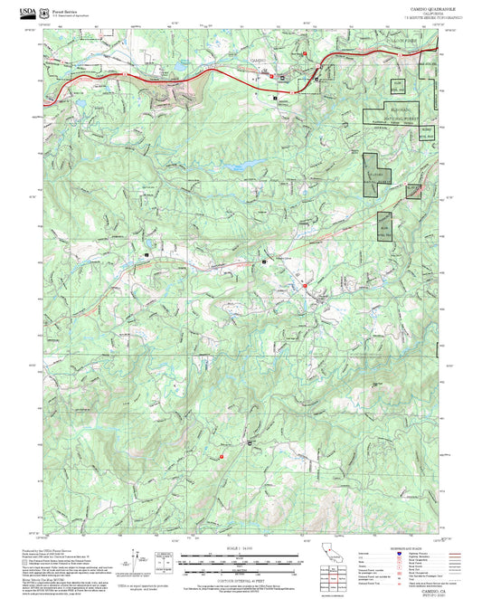 2025 Forest Service Topo Map of Camino California