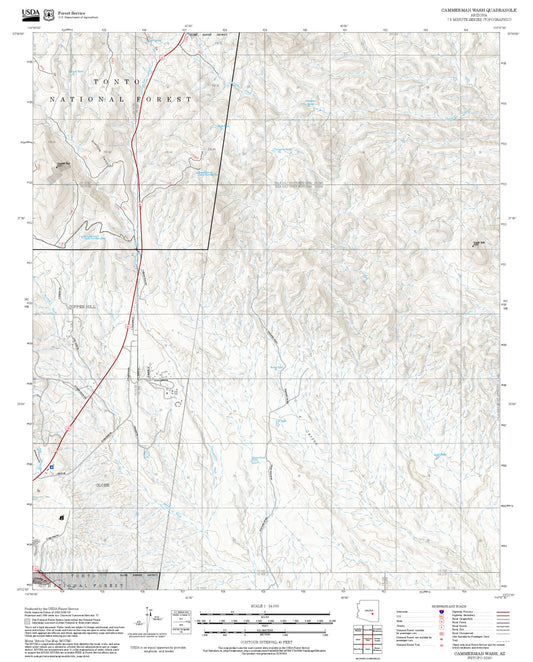 2025 Forest Service Topo Map of Cammerman Wash Arizona