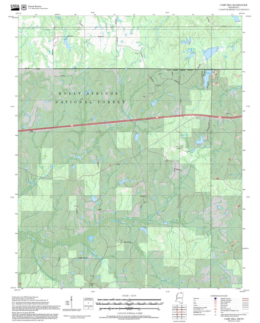 2025 Forest Service Topo Map of Camp Hill Mississippi