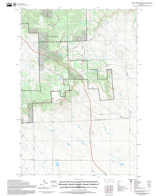 2025 Forest Service Topo Map of Camp Needmore Montana