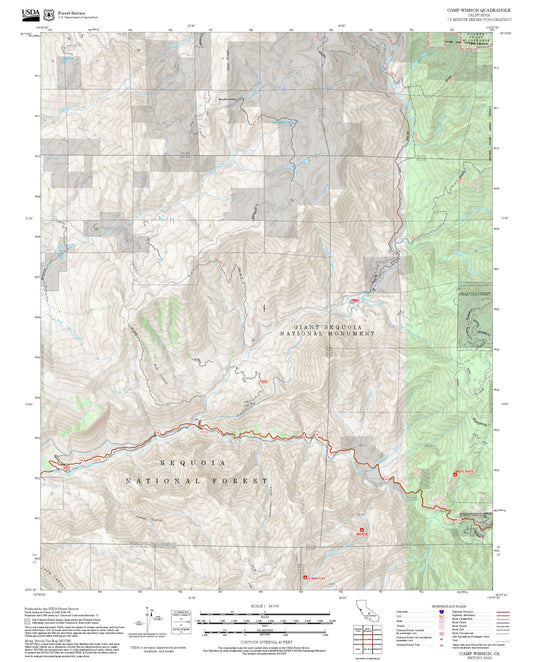 2025 Forest Service Topo Map of Camp Wishon California