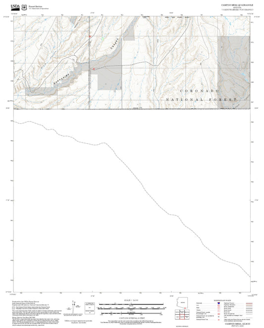 2025 Forest Service Topo Map of Campini Mesa Arizona