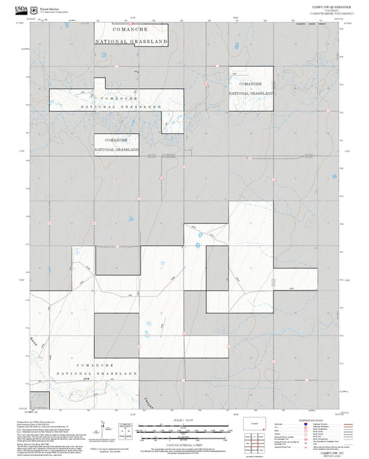 2025 Forest Service Topo Map of Campo NW Colorado