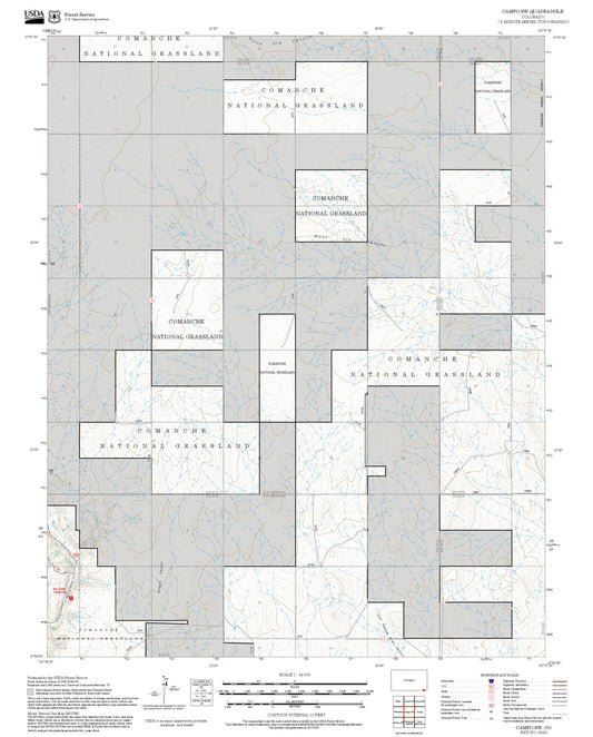 2025 Forest Service Topo Map of Campo SW Colorado