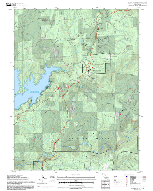 2025 Forest Service Topo Map of Camptonville California