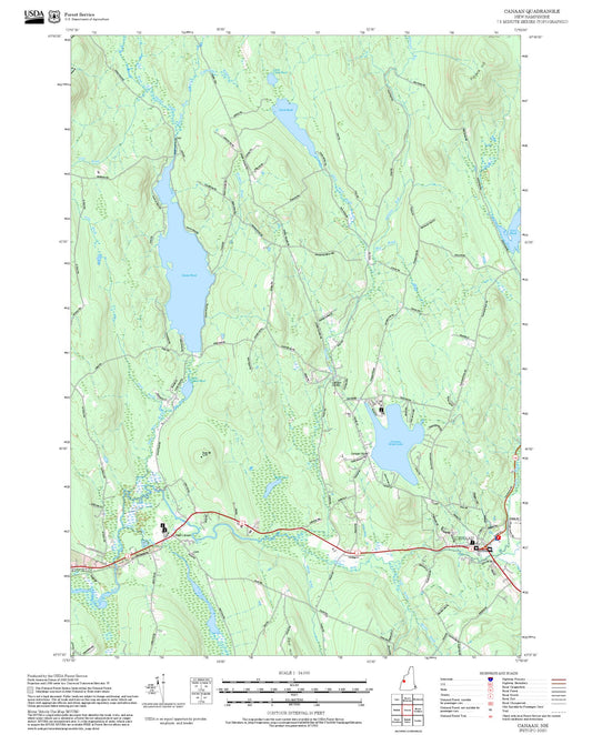 2025 Forest Service Topo Map of Canaan New Hampshire