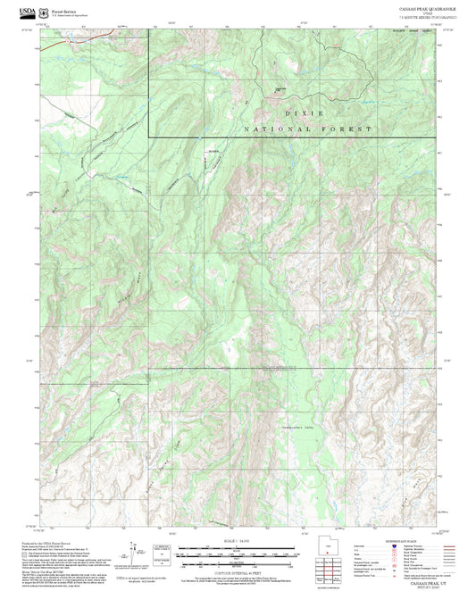 2025 Forest Service Topo Map of Canaan Peak Utah