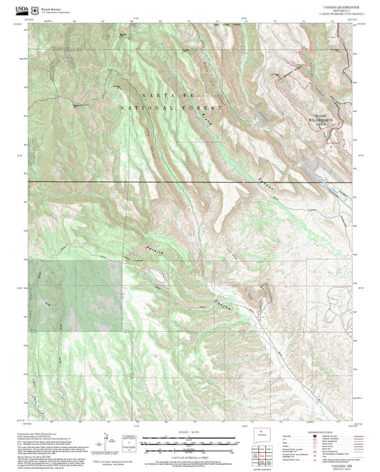 2025 Forest Service Topo Map of Canada New Mexico