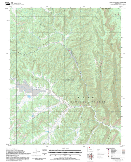 2025 Forest Service Topo Map of Canada Ojitos New Mexico