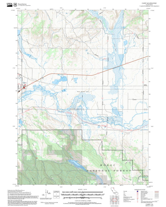 2025 Forest Service Topo Map of Canby California