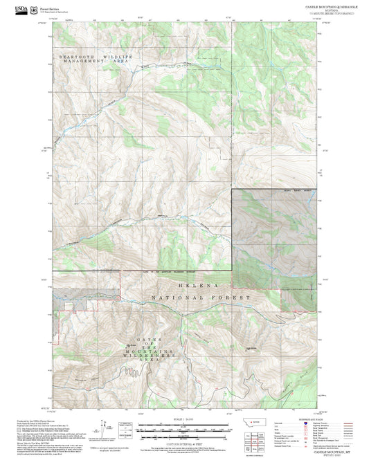 2025 Forest Service Topo Map of Candle Mountain Montana
