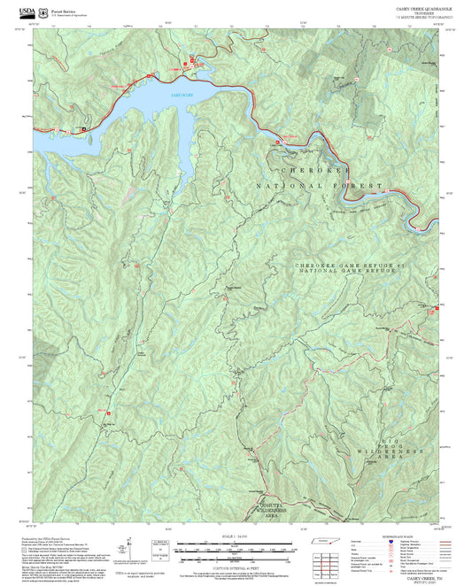 2025 Forest Service Topo Map of Caney Creek Tennessee