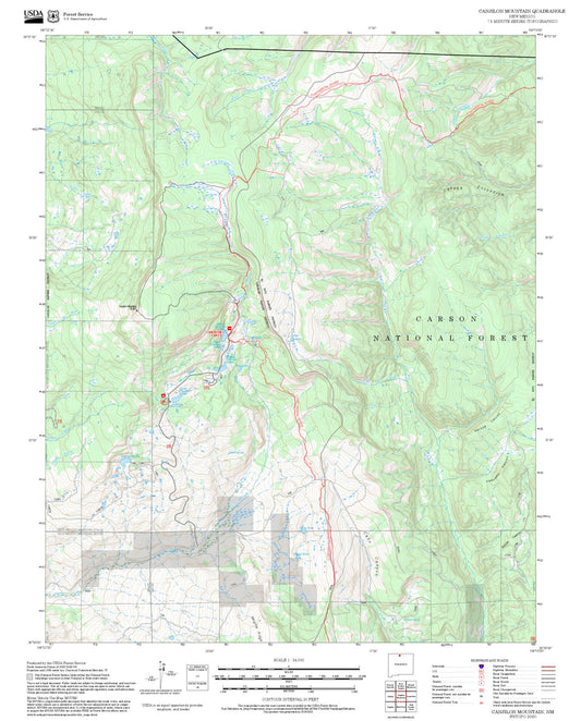 2025 Forest Service Topo Map of Canjilon Mountain New Mexico