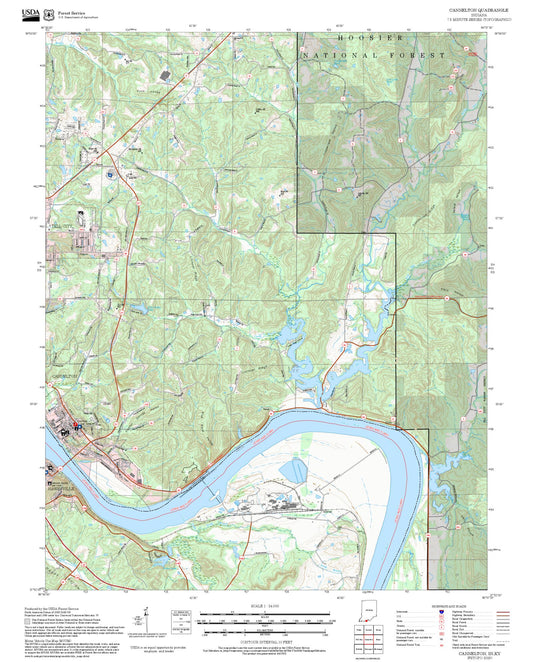 2025 Forest Service Topo Map of Cannelton Indiana