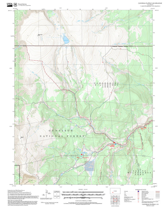 2025 Forest Service Topo Map of Cannibal Plateau Colorado