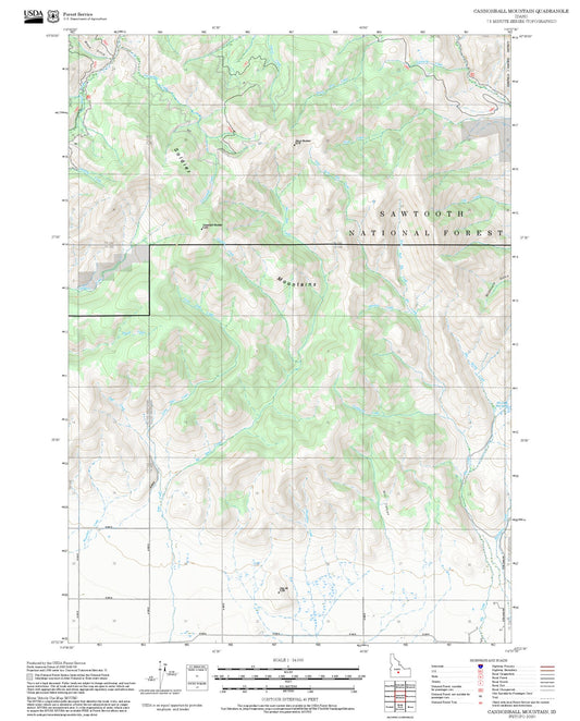 2025 Forest Service Topo Map of Cannonball Mountain Idaho