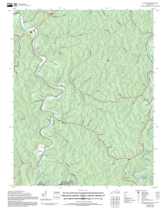 2025 Forest Service Topo Map of Canoe Kentucky