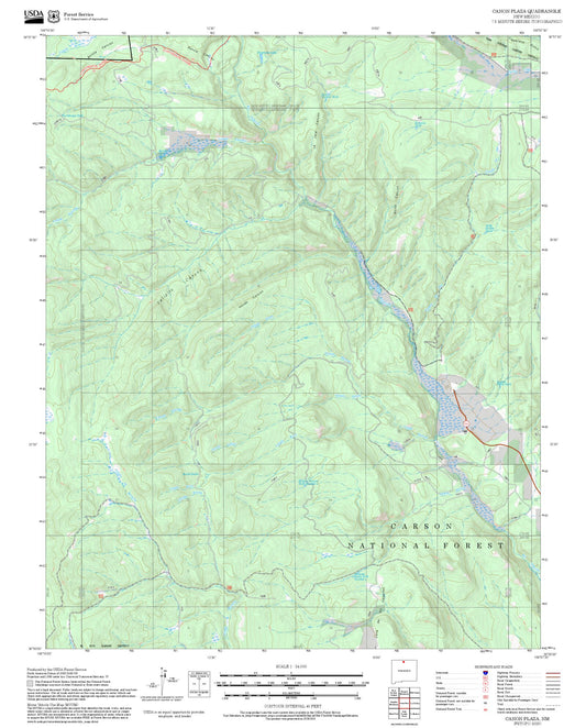 2025 Forest Service Topo Map of Canon Plaza New Mexico