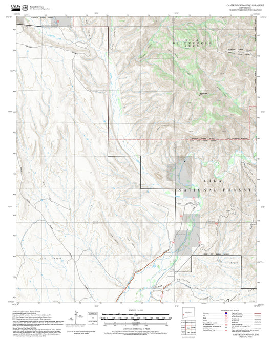 2025 Forest Service Topo Map of Canteen Canyon New Mexico