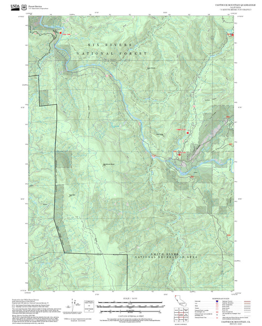 2025 Forest Service Topo Map of Canthook Mountain California
