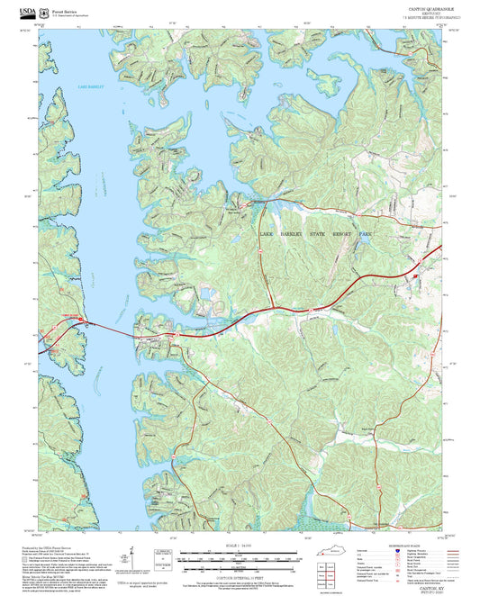 2025 Forest Service Topo Map of Canton Kentucky