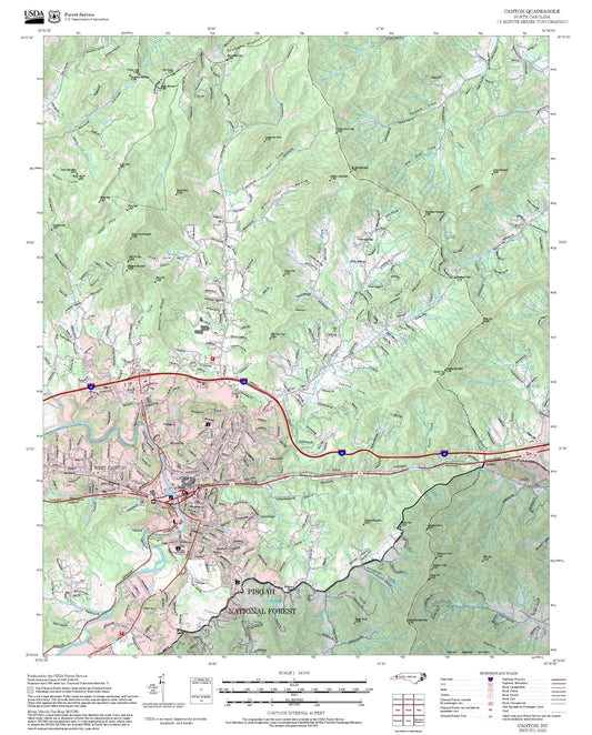 2025 Forest Service Topo Map of Canton North Carolina