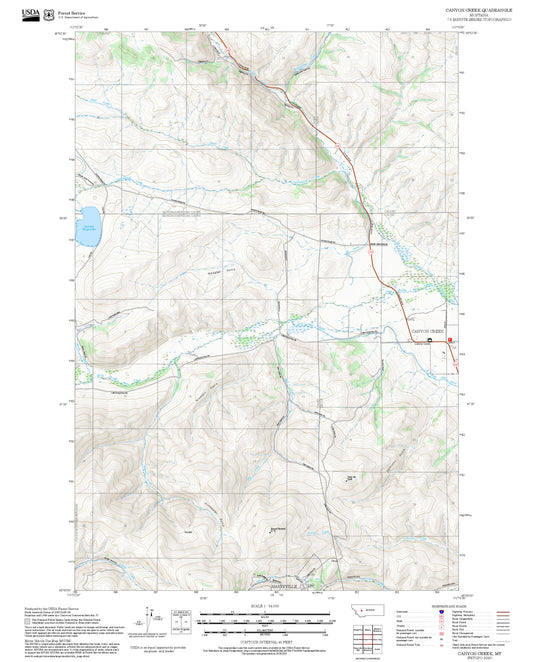 2025 Forest Service Topo Map of Canyon Creek Montana
