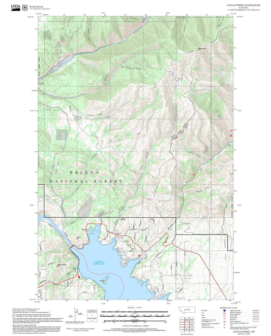 2025 Forest Service Topo Map of Canyon Ferry Montana
