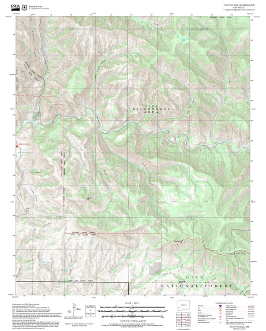 2025 Forest Service Topo Map of Canyon Hill New Mexico